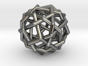0458 Woven Snub Cube (U12) in Fine Detail Polished Silver