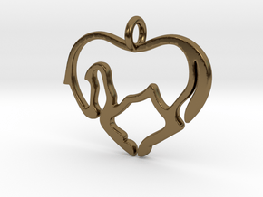 Horse Lover Pendant in Polished Bronze