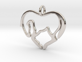 Horse Lover Pendant in Rhodium Plated Brass