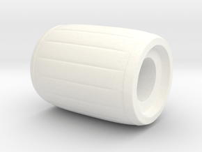 "Geek Beads" Barrel in White Processed Versatile Plastic
