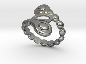 Spiral Bubbles Ring 28 - Italian Size 28 in Fine Detail Polished Silver
