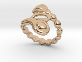 Spiral Bubbles Ring 28 - Italian Size 28 in 14k Rose Gold Plated Brass