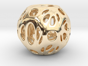 hydrangea ball 06 in 14k Gold Plated Brass