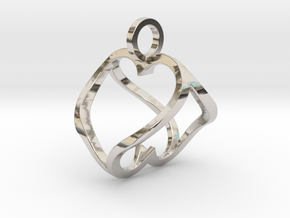 "Heart to Heart" Pendant in Platinum