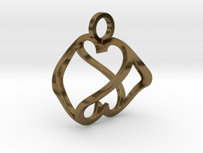 "Heart to Heart" Pendant in Polished Bronze