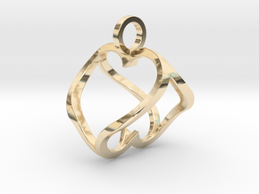 "Heart to Heart" Pendant in 14k Gold Plated Brass