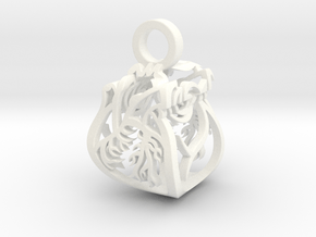 Heart of Roses Perspective Pendant in White Processed Versatile Plastic