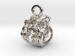 Heart of Roses Perspective Pendant in Platinum