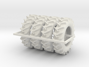1/64 520/85R46 R2 X 4 tractor tires in White Natural Versatile Plastic