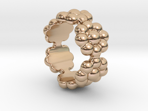 New Flower Ring 14 - Italian Size 14 in 14k Rose Gold Plated Brass