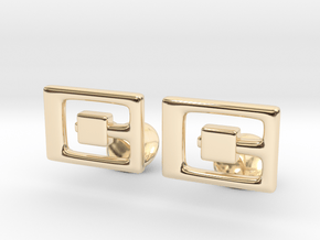 G Cufflinks in 14k Gold Plated Brass