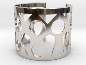Cubic Bracelet Ø63 Mm Style A Medium/2.48 inch in Rhodium Plated Brass