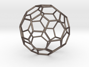 TruncatedIcosahedron 170mm in Polished Bronzed Silver Steel