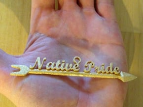 Native Pride Arrow 4 Inch Pendant in Polished Gold Steel