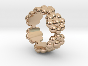 New Flower Ring 16 - Italian Size 16 in 14k Rose Gold Plated Brass