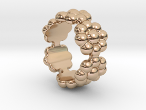 New Flower Ring 20 - Italian Size 20 in 14k Rose Gold Plated Brass