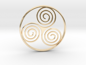 Triskele Pendant  in 14K Yellow Gold