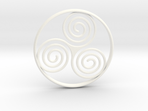 Triskele Pendant  in White Processed Versatile Plastic