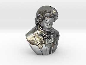Ludwig van Beethoven in Fine Detail Polished Silver
