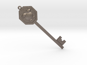 Armour Key in Polished Bronzed Silver Steel