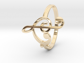 Size 6 Clefs Ring in 14K Yellow Gold