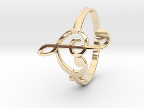 Size 8 Clefs Ring in 14K Yellow Gold