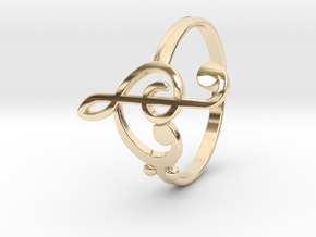 Size 11 Clefs Ring in 14K Yellow Gold