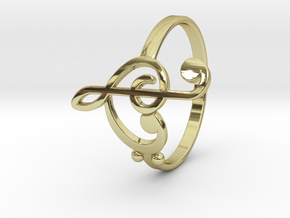 Size 11 Clefs Ring in 18k Gold Plated Brass