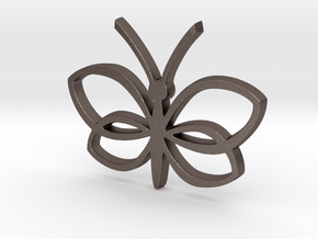 Butterfly Pendant in Polished Bronzed Silver Steel