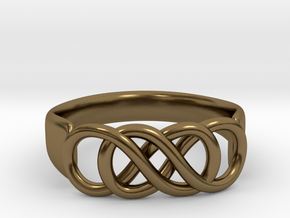Double Infinity Ring 22.2mm V2 in Polished Bronze