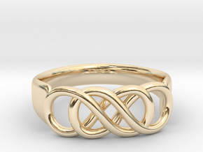 Double Infinity Ring 22.2mm V2 in 14k Gold Plated Brass