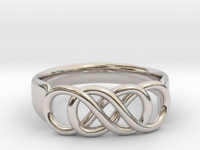 Double Infinity Ring 22.2mm V2 in Rhodium Plated Brass