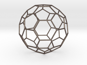 0473 Truncated Icosahedron E (16.0 см) #006 in Polished Bronzed Silver Steel