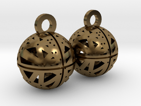 Craters of Callisto Earrings in Polished Bronze