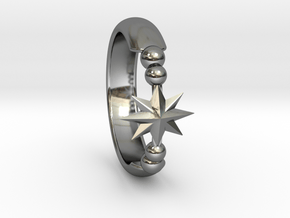 Ring of Star 14.9mm in Fine Detail Polished Silver