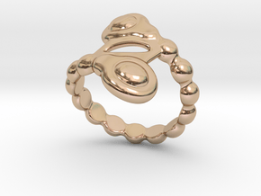 Spiral Bubbles Ring 29 - Italian Size 29 in 14k Rose Gold Plated Brass