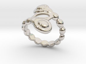 Spiral Bubbles Ring 29 - Italian Size 29 in Rhodium Plated Brass