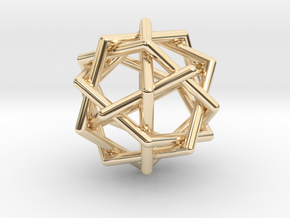 0459 Interwoven Set of Six Pentagons (d=2.8 cm) in 14K Yellow Gold