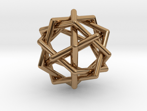 0459 Interwoven Set of Six Pentagons (d=2.8 cm) in Polished Brass
