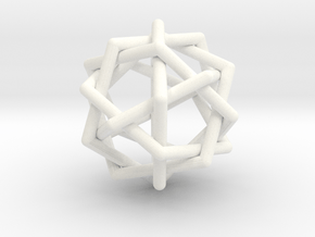 0459 Interwoven Set of Six Pentagons (d=2.8 cm) in White Processed Versatile Plastic