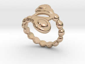 Spiral Bubbles Ring 30 - Italian Size 30 in 14k Rose Gold Plated Brass