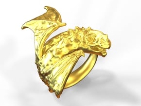 Mâche-croute, Rhône's dragon in Polished Gold Steel: 10 / 61.5