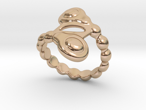 Spiral Bubbles Ring 31 - Italian Size 31 in 14k Rose Gold Plated Brass