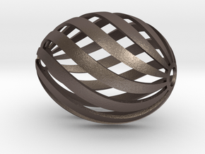 Egg Spiral in Polished Bronzed Silver Steel