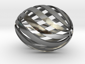Egg Spiral in Polished Silver