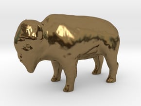 Miniature Bison in Polished Bronze
