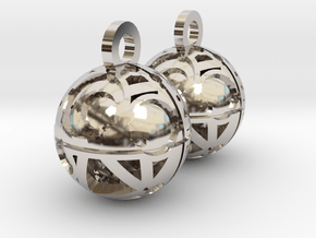 Craters of Iapetus Earrings in Rhodium Plated Brass