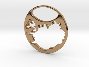 Key ring - Iceland in Polished Brass