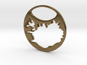 Key ring - Iceland in Polished Bronze