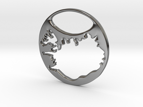 Key ring - Iceland in Fine Detail Polished Silver